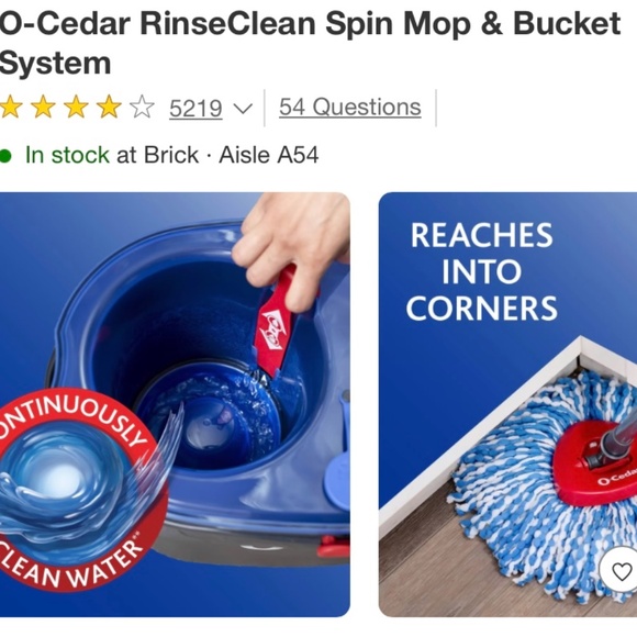 O-Cedar RinseClean Spin Mop & Bucket System - Picture 3 of 5